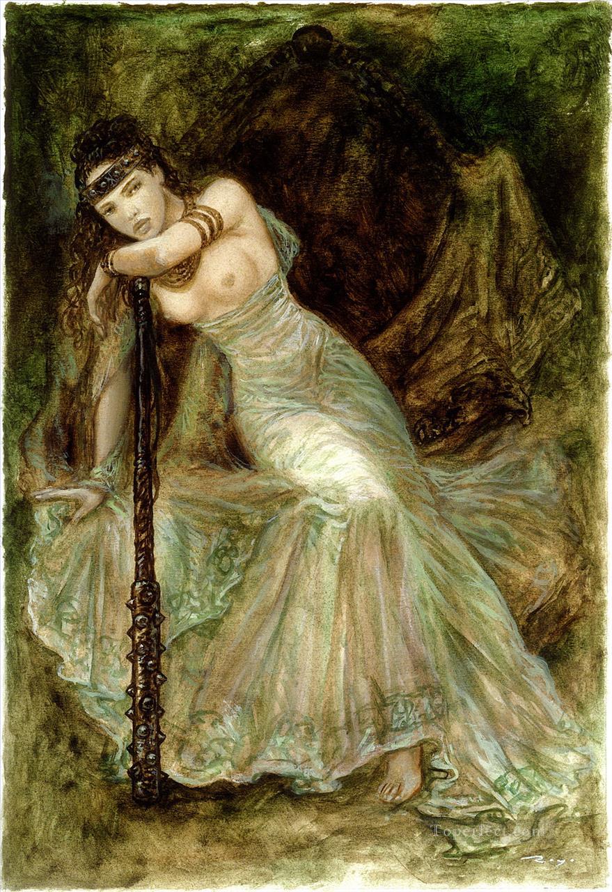 タロットの杖の女王の写真からのヌード油絵